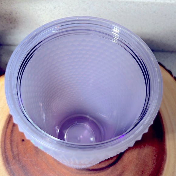 ❗️STARBUCKS HOLIDAY STUDDED ICY SNOW LILAC BLING STRAW COLD CUP TUMBLER - Picture 5 of 6